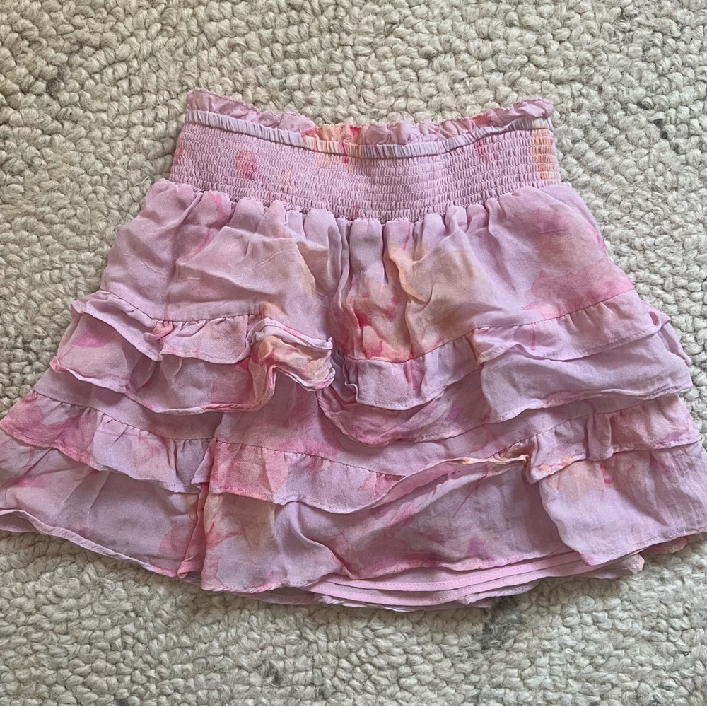 LoveShackFancy Pink Ruffled Skirt